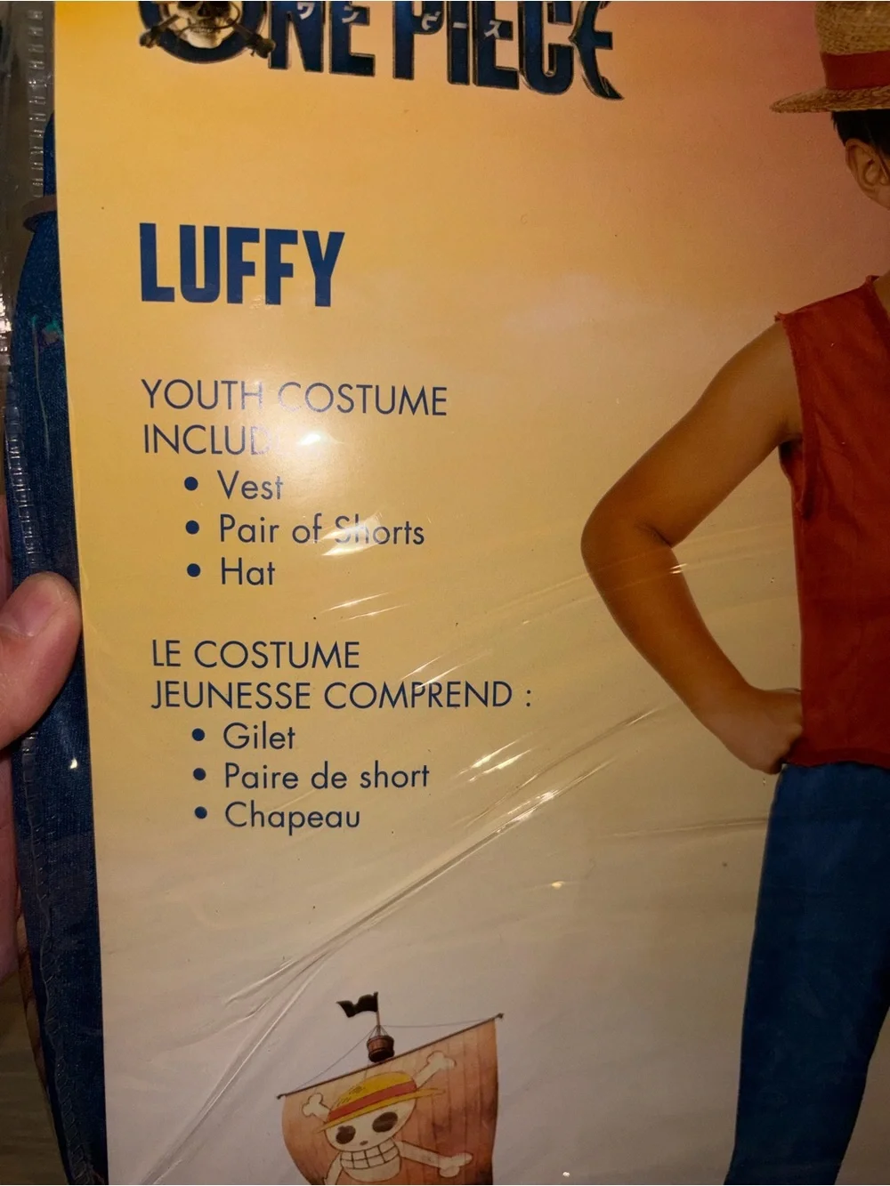 NWT Netflix One Piece Luffy Costume Youth Large 10-12 Halloween Anime Cosplay